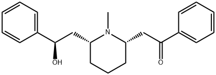 Ethanone, 2-[(2S,6R)-6-[(2R)-2-hydroxy-2-phenylethyl]-1-methyl-2-piperidinyl]-1-phenyl- 化学構造式