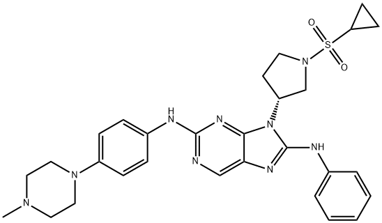 9H-Purine-2,8-diamine, 9-[(3R)-1-(cyclopropylsulfonyl)-3-pyrrolidinyl]-N2-[4-(4-methyl-1-piperazinyl)phenyl]-N8-phenyl-|EGFR-IN-11