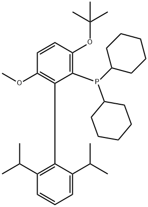 Phosphine, dicyclohexyl[3-(1,1-dimethylethoxy)-6-methoxy-2',6'-bis(1-methylethyl)[1,1'-biphenyl]-2-yl]- Struktur