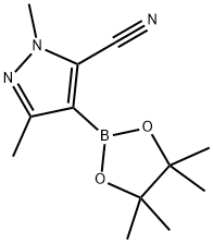 1,3-二甲基-4-(4,4,5,5-四甲基-1,3,2-二氧杂硼烷-2-基)-1H-吡唑-5-甲腈,2489244-52-0,结构式