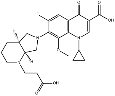 3-Quinolinecarboxylic acid, 7-[(4aS,7aS)-1-(2-carboxyethyl)octahydro-6H-pyrrolo[3,4-b]pyridin-6-yl]-1-cyclopropyl-6-fluoro-1,4-dihydro-8-methoxy-4-oxo-|莫西沙星杂质40