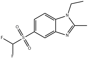 1H-Benzimidazole, 5-[(difluoromethyl)sulfonyl]-1-ethyl-2-methyl- 化学構造式
