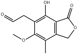 5-Isobenzofuranacetaldehyde, 1,3-dihydro-4-hydroxy-6-methoxy-7-methyl-3-oxo- 化学構造式