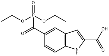1H-Indole-2-carboxylic acid, 5-[(diethoxyphosphinyl)carbonyl]- 化学構造式