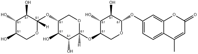 4-Methylumbelliferyl-b-D-xylotrioside 化学構造式