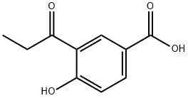 4-Hydroxy-3-(1-oxopropyl)benzoic acid Struktur