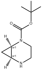 2,5-Diazabicyclo[4.1.0]heptane-2-carboxylic acid, 1,1-dimethylethyl ester, (1R,6S)-rel- Struktur