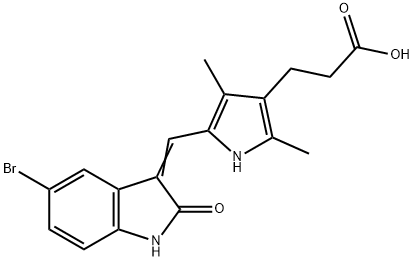 PDGFR/VEGFR2 Tyrosine Kinase Inhibitor, 5-Br SU6668 - CAS 251356-32-8 - Calbiochem Structure