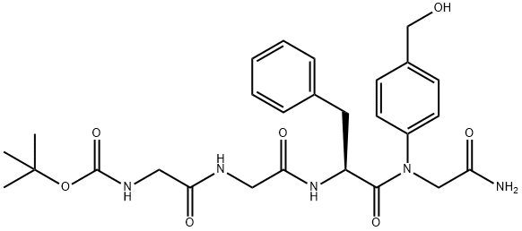 Glycinamide, N-[(1,1-dimethylethoxy)carbonyl]glycylglycyl-L-phenylalanyl-N-[4-(hydroxymethyl)phenyl]- (9CI) Struktur