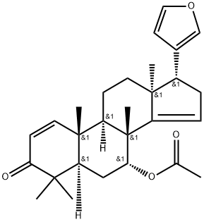 (13α,17α)-7α-Acetoxy-21,23-epoxy-4,4,8-trimethyl-24-nor-5α-chola-1,14,20,22-tetren-3-one Struktur