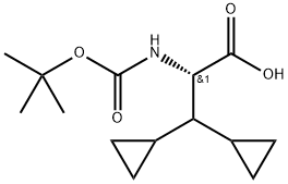 Cyclopropanepropanoic acid, β-cyclopropyl-α-[[(1,1-dimethylethoxy)carbonyl]amino]-, (αS)- Struktur