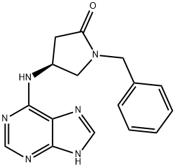 2-Pyrrolidinone, 1-(phenylmethyl)-4-(9H-purin-6-ylamino)-, (4S)- Struktur