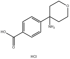 Benzoic acid, 4-(4-aminotetrahydro-2H-pyran-4-yl)-, hydrochloride (1:1),2551115-38-7,结构式