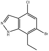 6-溴-4-氯-7-乙基-1H-吲唑 结构式