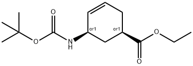 cis-5-Boc-amino-cyclohex-3-enecarboxylic acid ethyl ester Structure