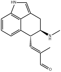 2-Propenal, 2-methyl-3-[(4R,5R)-1,3,4,5-tetrahydro-4-(methylamino)benz[cd]indol-5-yl]-, (2E)- Struktur