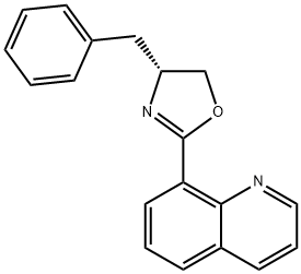 (R)-4-苄基-2-(喹啉-8-基)-4,5-二氢恶唑, 259105-55-0, 结构式
