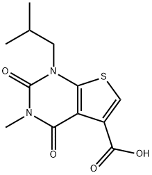Thieno[2,3-d]pyrimidine-5-carboxylic acid, 1,2,3,4-tetrahydro-3-methyl-1-(2-methylpropyl)-2,4-dioxo- 结构式