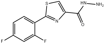 4-Thiazolecarboxylic acid, 2-(2,4-difluorophenyl)-, hydrazide 化学構造式