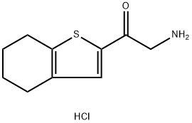 2-amino-1-(4,5,6,7-tetrahydro-1-benzothiophen-2-yl)ethan-1-one hydrochloride Struktur