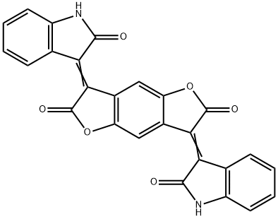 3,7-Bis(1,2-dihydro-2-oxo-3H-indol-3-ylidene)-3,7-dihydrobenzo[1,2-b:4,5-b']difuran-2,6-dione 化学構造式