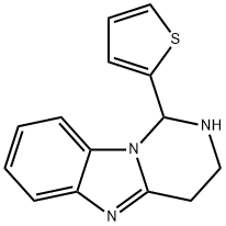 Pyrimido[1,6-a]benzimidazole, 1,2,3,4-tetrahydro-1-(2-thienyl)- Struktur