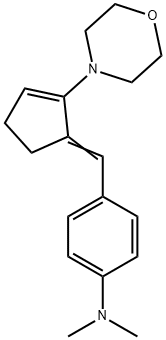 (E)-N,N-二甲基-4-((2-吗啉环戊-2-烯-1-基亚基)甲基)苯胺 结构式