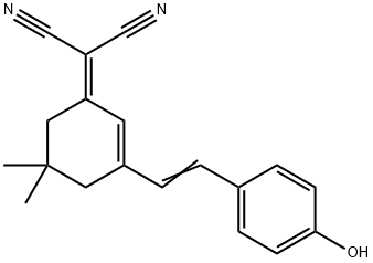 (2-(3-(4-hydroxystyryl)-5,5-dimethylcyclohex-2-en-1-ylidene)malononitrile) 结构式