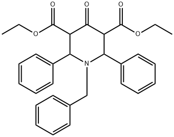 3,5-Piperidinedicarboxylic acid, 4-oxo-2,6-diphenyl-1-(phenylmethyl)-, 3,5-diethyl ester,2810-41-5,结构式