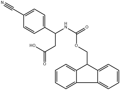 3-(4-Cyano-phenyl)-3-(9H-fluoren-9-ylmethoxy)carbonyl]amino) propanoic acid Structure