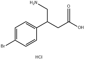 Benzenepropanoic acid, β-(aminomethyl)-4-bromo-, hydrochloride (1:1) Structure