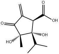 Cyclopentanecarboxylic acid, 2,3-dihydroxy-3-methyl-5-methylene-2-(1-methylethyl)-4-oxo-, (1R,2S,3S)- Structure