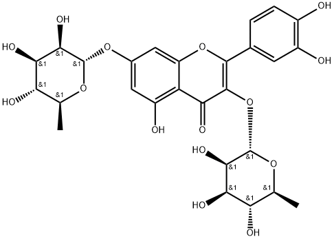 槲皮素-3,7-二-O-鼠李糖苷, 28638-13-3, 结构式