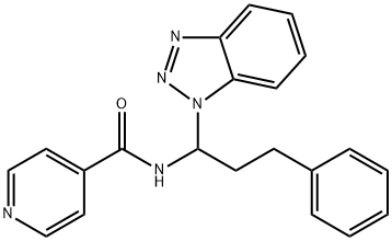 N-(1-(1H-苯并[D][1,2,3]三唑-1-基)-3-苯丙基)异烟酰胺, 301169-22-2, 结构式