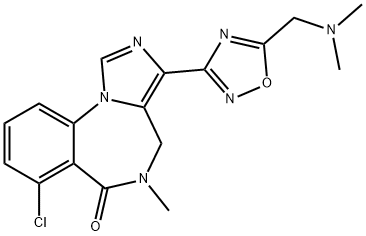 6H-Imidazo[1,5-a][1,4]benzodiazepin-6-one, 7-chloro-3-[5-[(dimethylamino)methyl]-1,2,4-oxadiazol-3-yl]-4,5-dihydro-5-methyl- Structure