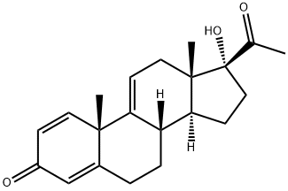 Pregna-1,4,9(11)-triene-3,20-dione, 17-hydroxy- Structure