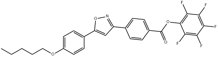 Benzoic acid, 4-[5-[4-(pentyloxy)phenyl]-3-isoxazolyl]-, 2,3,4,5,6-pentafluorophenyl ester Struktur