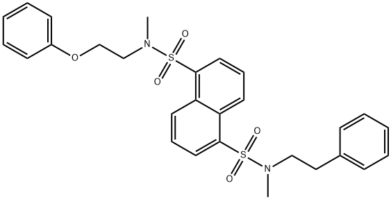 1-N,5-N-dimethyl-1-N-(2-phenoxyethyl)-5-N-(2-phenylethyl)naphthalene-1,5-disulfonamide 化学構造式