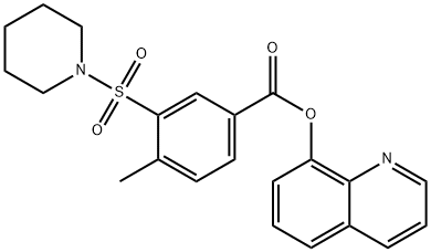 Benzoic acid, 4-methyl-3-(1-piperidinylsulfonyl)-, 8-quinolinyl ester Struktur