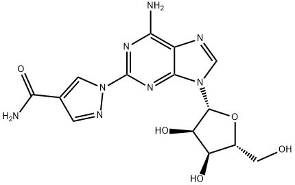 Adenosine, 2-[4-(aminocarbonyl)-1H-pyrazol-1-yl]- (9CI) Structure