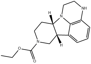 1H-Pyrido[3',4':4,5]pyrrolo[1,2,3-de]quinoxaline-8(7H)-carboxylic acid, 2,3,6b,9,10,10a-hexahydro-, ethyl ester, (6bR,10aS)- 结构式