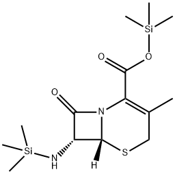 5-Thia-1-azabicyclo[4.2.0]oct-2-ene-2-carboxylic acid, 3-methyl-8-oxo-7-[(trimethylsilyl)amino]-, trimethylsilyl ester, (6R,7R)- 结构式