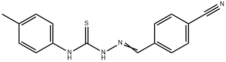 4-(2-{[(4-methylphenyl)amino]carbonothioyl}carbonohydrazonoyl)benzonitrile 化学構造式