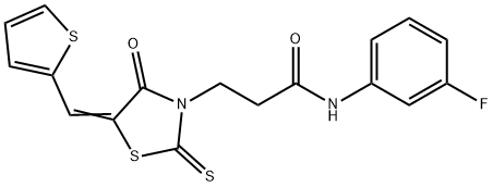 315235-68-8 N-(3-氟苯基)-3-(4-氧代-5-(噻吩-2-基亚甲基)-2-硫代噻唑啉-3-基)丙酰胺