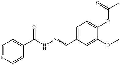 4-(2-isonicotinoylcarbonohydrazonoyl)-2-methoxyphenyl acetate Struktur