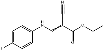 2-Propenoic acid, 2-cyano-3-[(4-fluorophenyl)amino]-, ethyl ester Struktur