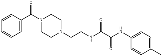 N~1~-[2-(4-benzoyl-1-piperazinyl)ethyl]-N~2~-(4-methylphenyl)ethanediamide 化学構造式