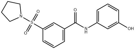 N-(3-羟基苯基)-3-(吡咯烷-1-基磺酰基)苯甲酰胺 结构式