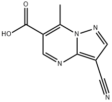 Pyrazolo[1,5-a]pyrimidine-6-carboxylic acid, 3-cyano-7-methyl- Struktur