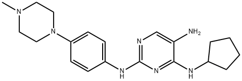 2,4,5-Pyrimidinetriamine, N4-cyclopentyl-N2-[4-(4-methyl-1-piperazinyl)phenyl]- Struktur